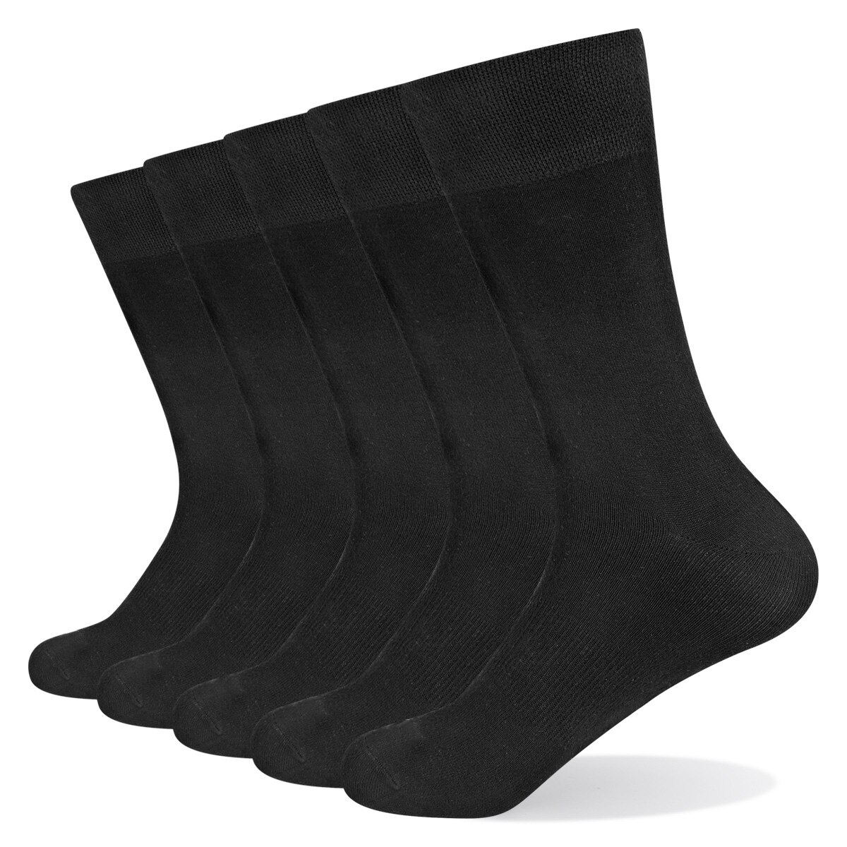 YUEDGE Men Thin Crew Summer Breathable Bamboo Fiber Casual Business Dress Socks Golf Socks Plus Size 37-46 EU: Black / XXL EU(44-46)