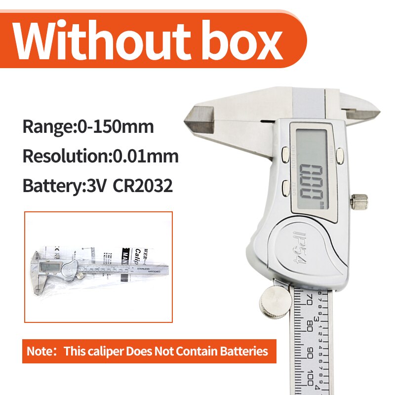 Digitale Schuifmaat Meten 150Mm 6Inch Lcd Elektronische Carbon Fiber Gauge Hoogte Meetinstrumenten Micrometer: Waterproof caliper