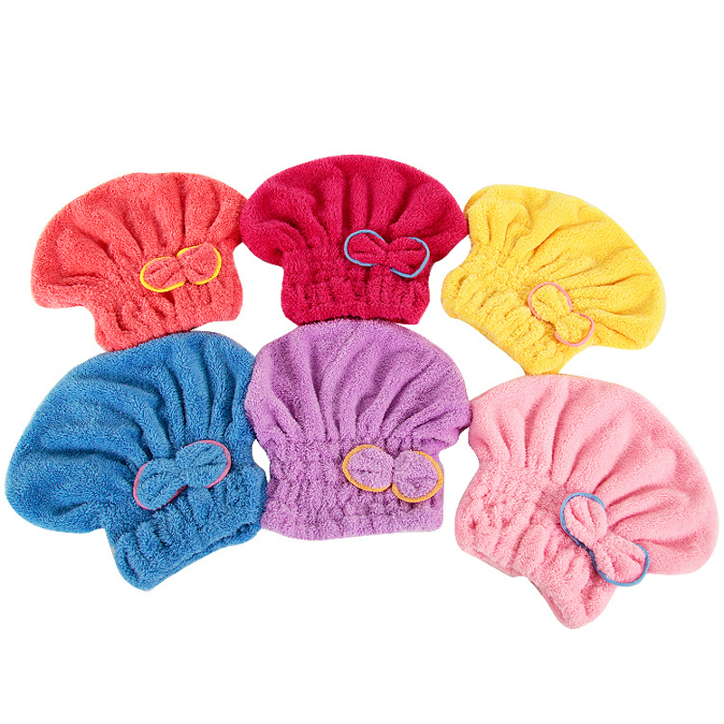 7 kleuren Microfiber Effen Snel Droog Haar Hoed Haar Tulband Vrouwen Meisjes Dames Cap Zwemmen Drogen Handdoek Hoofd Wrap Hoed