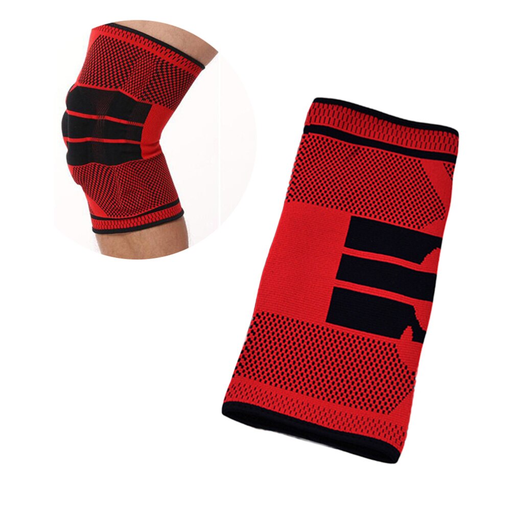 Enkele Fitness Hardlopen Fietsen Knie Ondersteuning Braces Elastische Nylon Sport Knie Pad Sleeve-Sized M (Grijs): Red