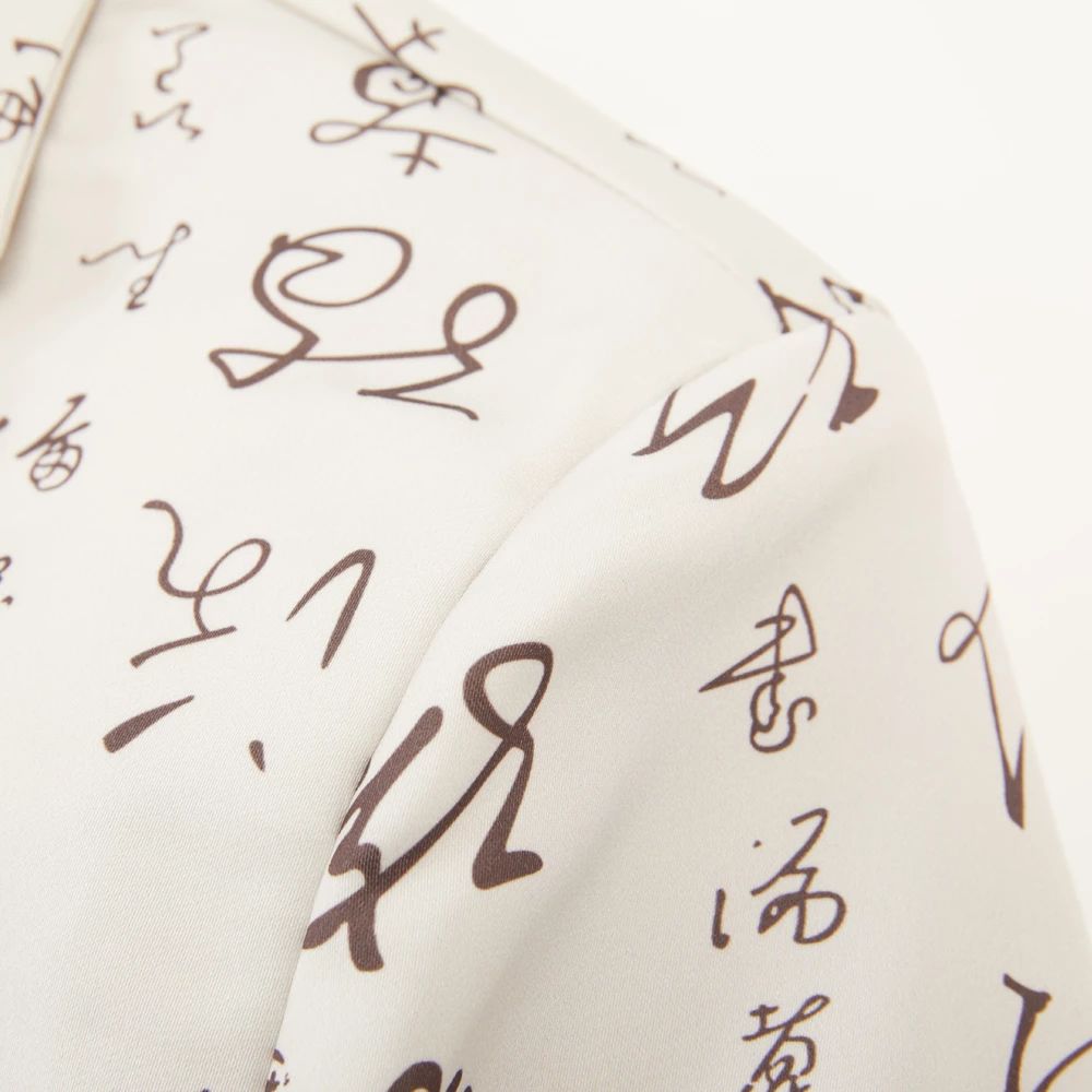 Chinese Character Calligraphy clothing Men&#39;s Spring Leisure business suit/Male printing Casual Blazers jacket Plus size