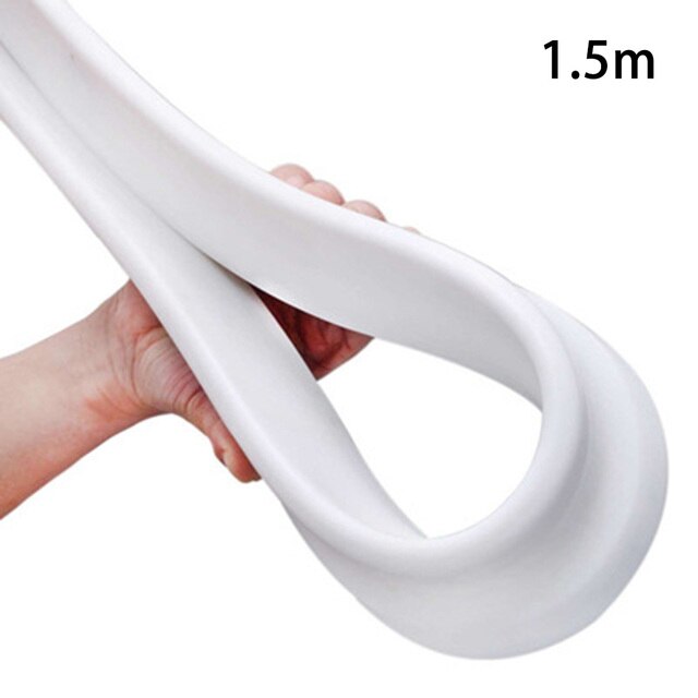 Silicone Water Barrier 0.8M/ 1M/ 1.5M For Bathroom White Water Separation Flood Barrier Water Blocker Bothroom Accessories: 1 5M