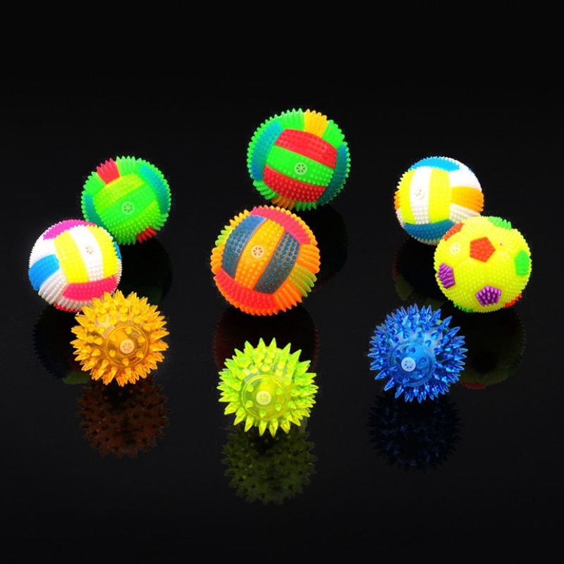 6.5CM Baby Kids Light-up Toy Volleyball Bouncing Sound Balls Luminous Toy For Children Flashing Party Random Color