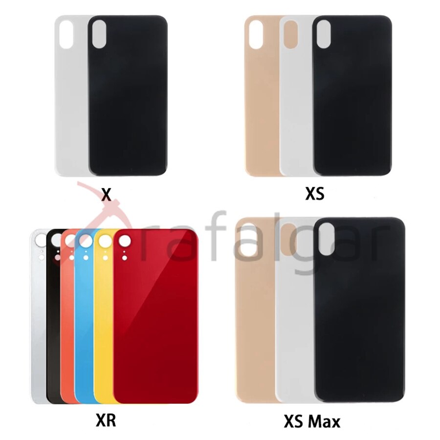Bez LOGO dla iPhone X XR XS MAX tylna pokrywa baterii tylna szklana obudowa obudowa obudowa części zamienne