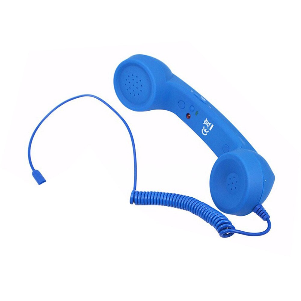 Mobile Phone Telephone Receivers Handset Earphone Retro Telephones Receiver For 3.5mm Interface Cellphone: Blue
