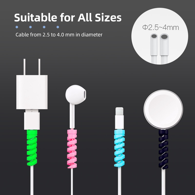 8/4/2 st kabelskydd kabel upprullare för mobiltelefon kabel för hörlurar android kabel med paket anti-brott data linje rep