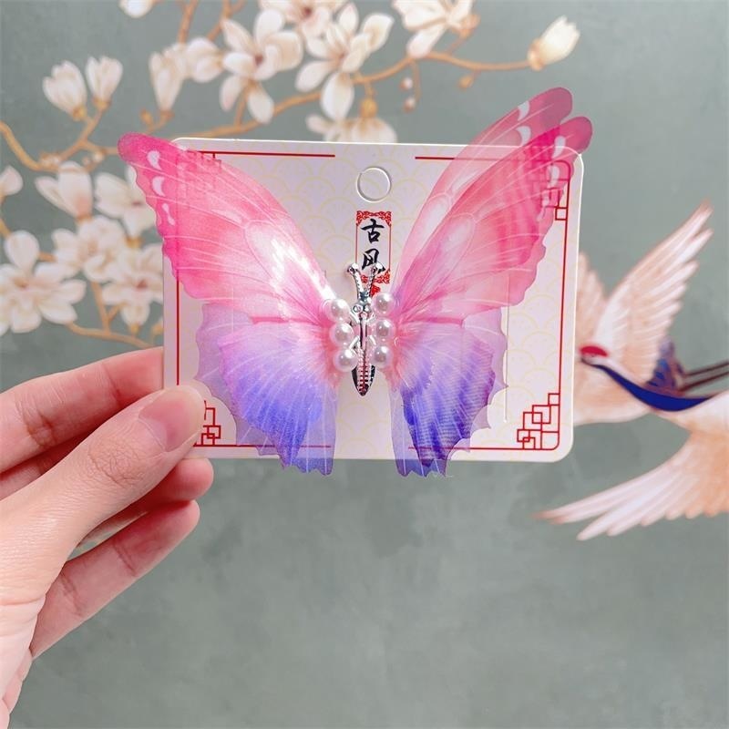 1 Uds. Nuevos horquillas de mariposa de ensueño en movimiento para bebés, pinzas para el cabello para niñas, sombreros para niños, accesorios bonitos para el cabello para niños: Lavanda