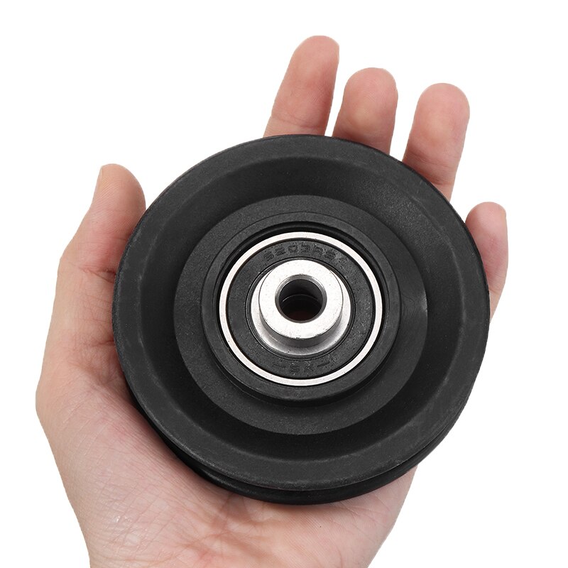 1 pieza de 3,5 "90mm, rodamiento de nailon negro, Cable de rueda de polea, accesorios universales de equipo de entrenamiento de fuerza y Fitness