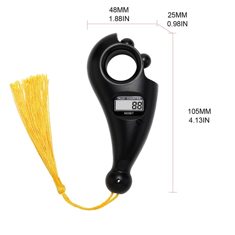 Portable Handheld Tassel Digital Beads Counter Finger Game Decompression Toy Y98D