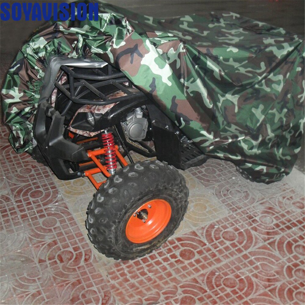 Cubierta de ATV negra impermeable para vehículo de motocicleta de playa, cubierta de Quad Bike a prueba de polvo, accesorios protectores de la caja de la motocicleta