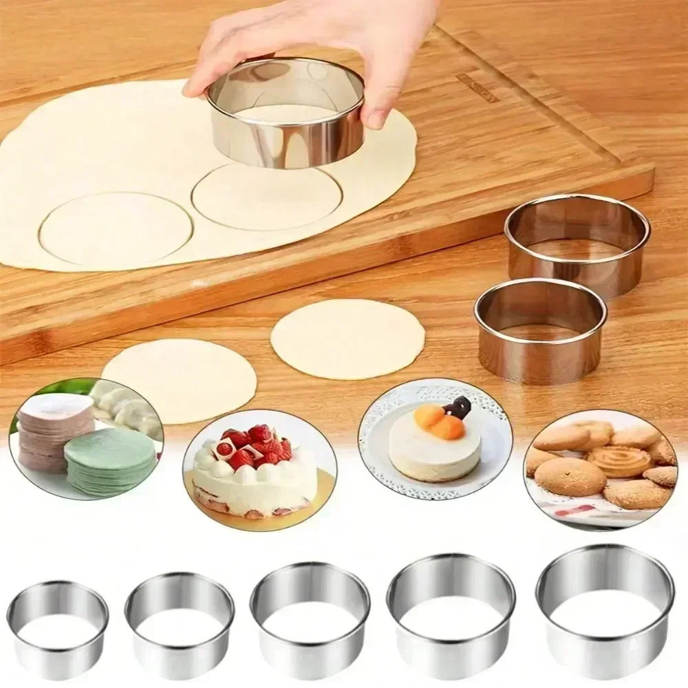 Edelstahl Runde Kuchen Ringe Keks bilden DIY Knödel Haut Schneiden Werkzeug Fondant Presse Geformt Dekorieren Küche Backen Werkzeug