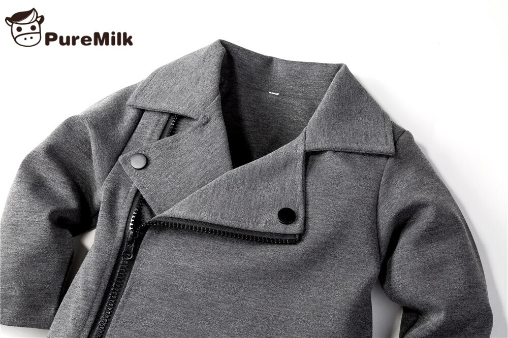 Puremilk Baby Romper Lange Mouw Baby Jongens Kleding Grijs/Zwarte Lente Kleding