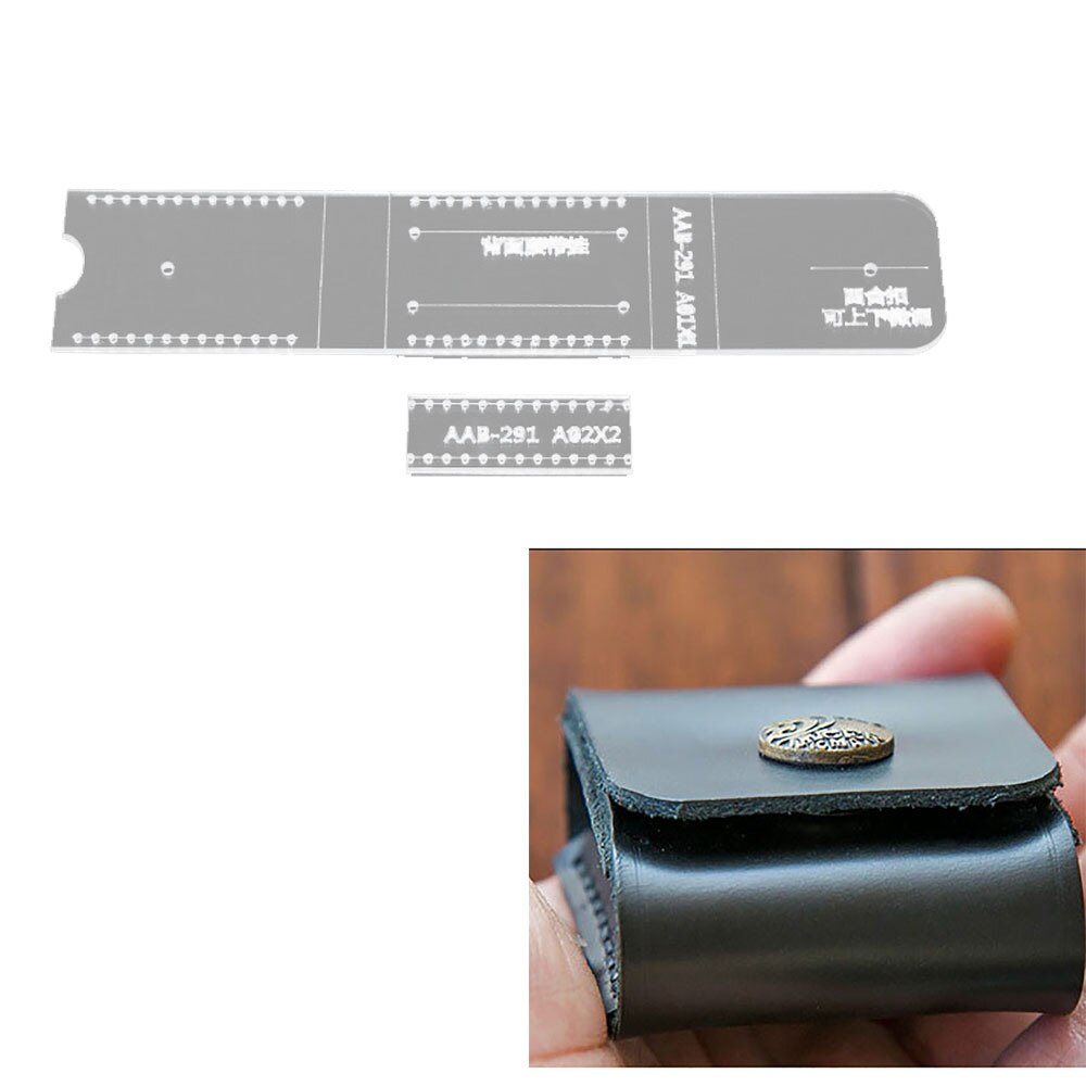 Storage Bag Sewing Pattern Acrylic Leather Template Leather Craft Wallet Bag Pattern Stencil Template Tool DIY Set: Default Title