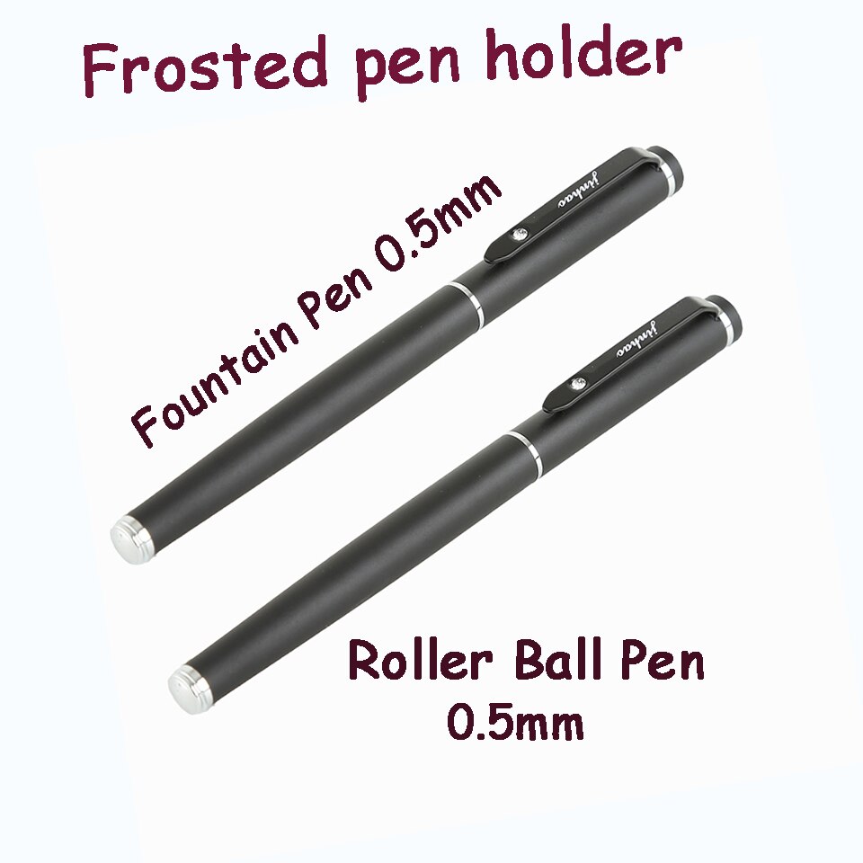 Matte Black Pens Boxed Fountain Pen & Business Roller Ball Pen 0.5mm Black ink Writing Pens For Office School