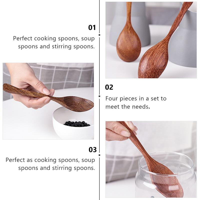 4 pezzi in stile giapponese cucchiaio di riso in legno spatola manico lungo zuppa palette mestolo Catering cucina utensili da cucina stoviglie