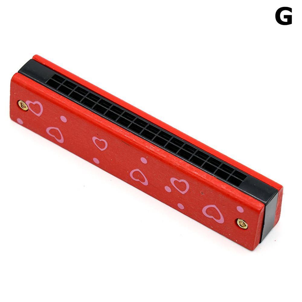 Harmonica children's wooden painted double-row 16-hole mouth musical instrument organ I9W5: G