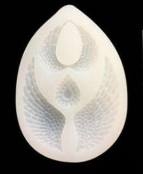 Moldes de silicona con forma de alas para joyería, moldes de silicona con forma de alas de Diablo en ángulo Kawaii: drop shape