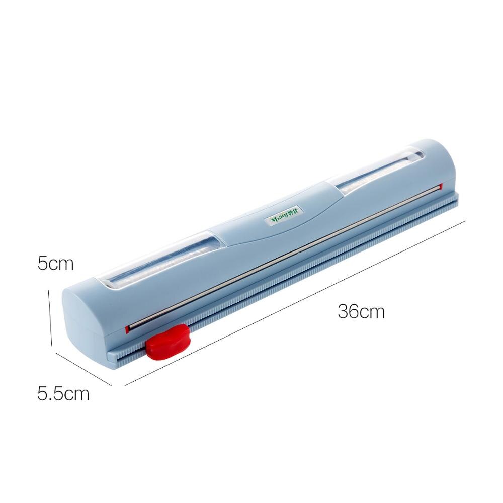 Film transparente dispensador de cortador y montado en la pared de la Cocina de Comida de plástico se aferran rollo titular de papel de corte: Azul oscuro
