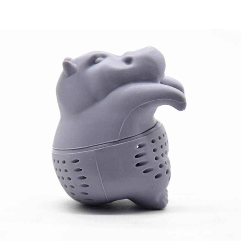 1Pcs Siliconen Theezeefje Herbruikbare Hippo Shaped Thee-ei Koffie Herb Filter Lege Thee Zakken Losbladige Diffuser Accessoires