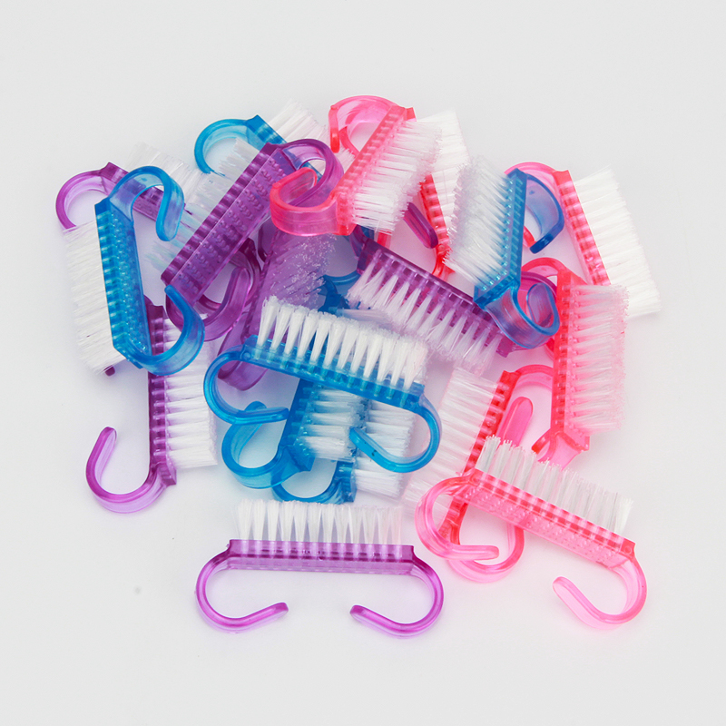 50 Uds. Mini cepillos de plástico para Nail Art, mezcla de colores, eliminador de polvo suave, cepillo de limpieza de ángulo pequeño, herramientas de cuidado de uñas para manicura