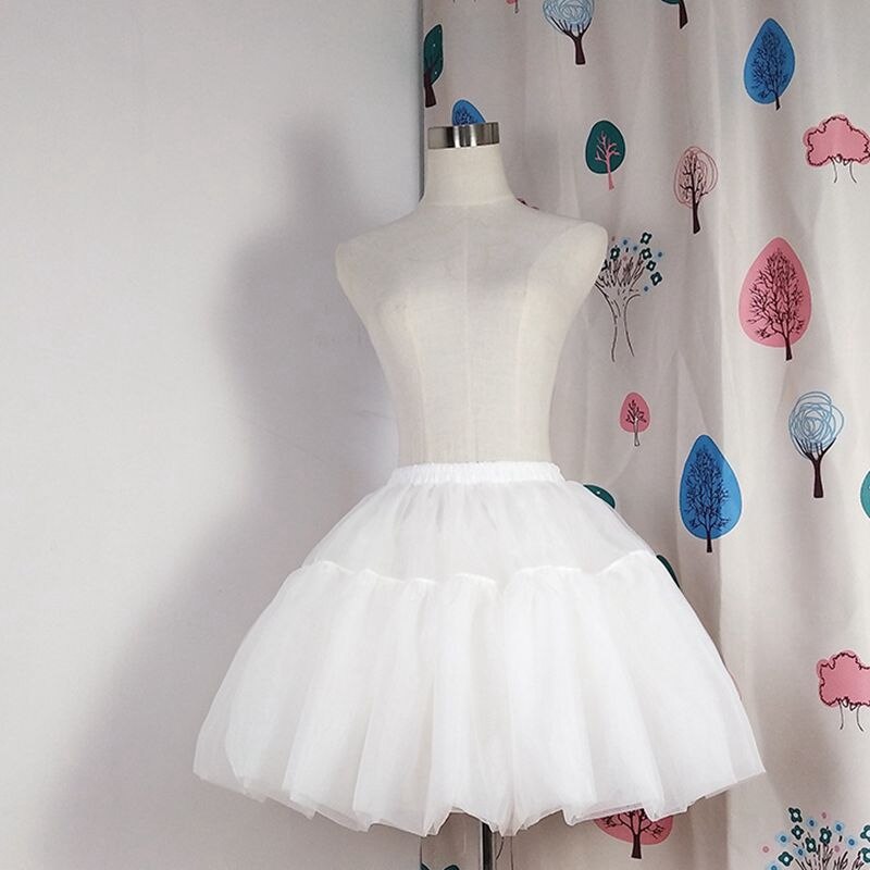 Nouveauté Blanc Tulle Noir Lolita Jupe Tutu Jupe De Mariée Courte jupon Falda Pas Cher Jupons enaguas