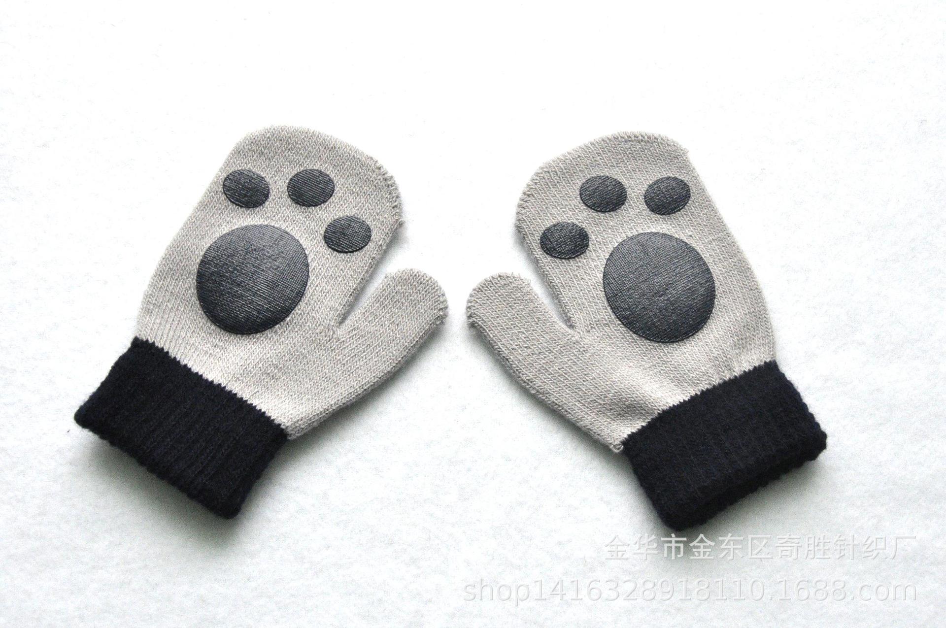 1-5years Kinder Winter Warme Handschuhe Kindergarten Baby Mädchen Baby Jungen Nette Handschuhe Winter Zubehör Für Kinder KF191: light gray