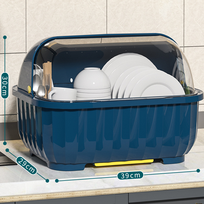 Armadietto per piatti da cucina Dishe Cestello di scarico per bacchette Multifunzionale antipolvere con coperchio Cestello portaoggetti per categoriezione stoviglie: bronzo