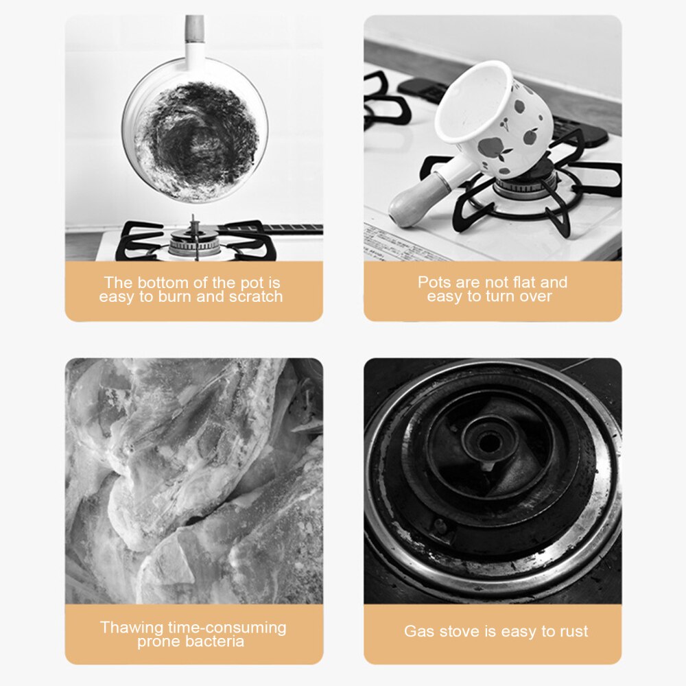 Heat Diffuser Reducer Flame Guard Kitchen Gas Stove Converter Aluminum Defrost Tray Simmer Ring Plate Glass Household Thaw Board