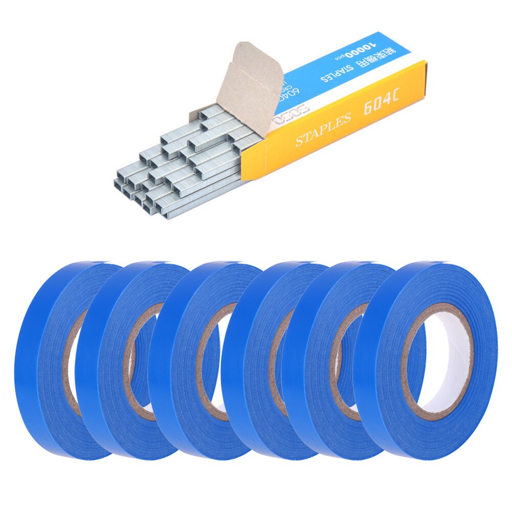 Garden Tools Plant Tying Tapetool Packing Vegetable Stem Strapping Tapener Machine Branch Hand Tying Machine Tools for Grape: 6pcs Tapes Nail 02