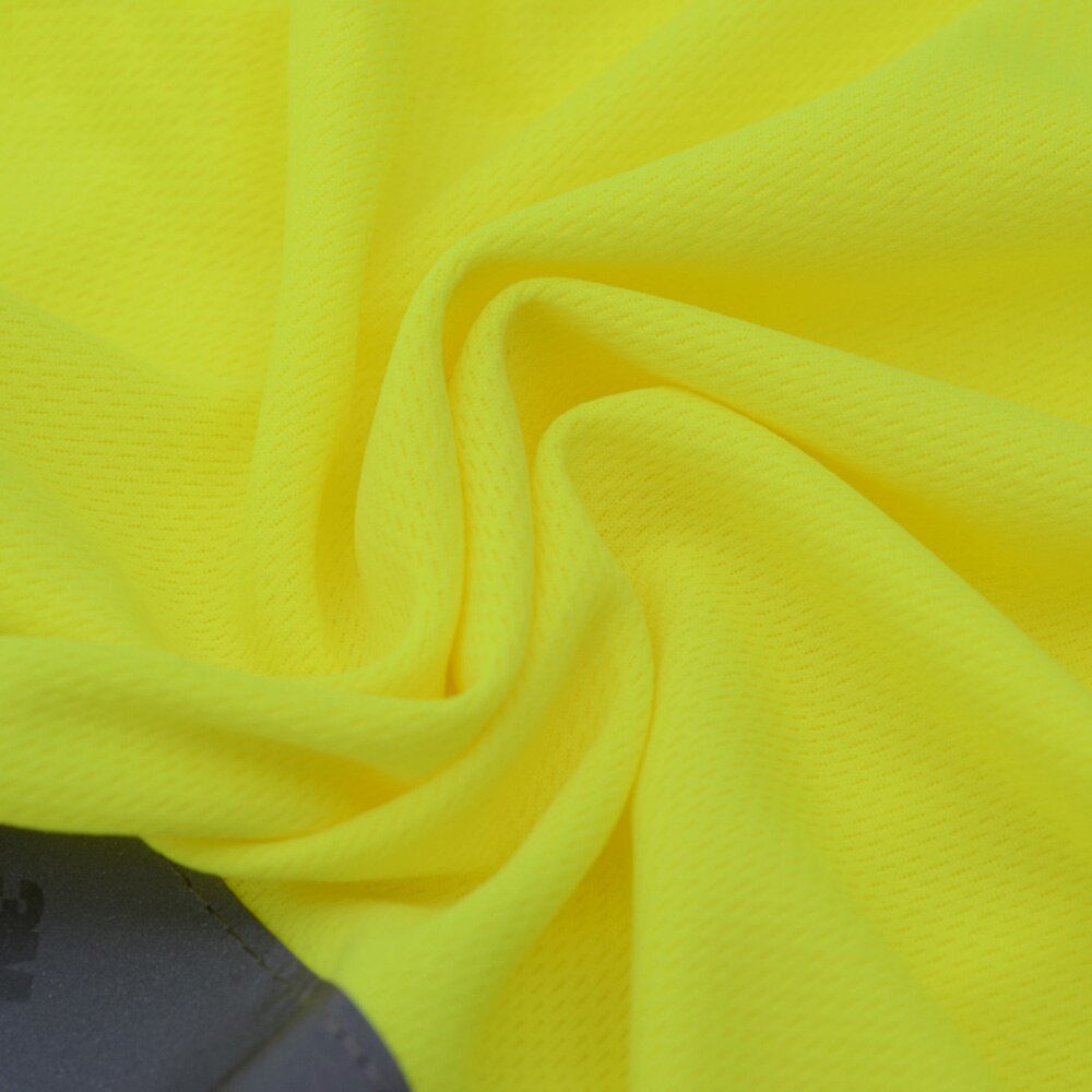 Camiseta de seguridad de alta visibilidad, camisa de manga corta para hombre con cuello de costilla, tira reflectante de 3M, Amarillo Neón Navy ANSI/ISEA EN20471