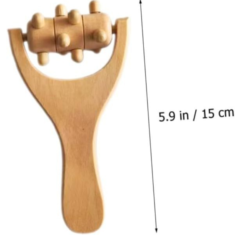 Massageroller-Werkzeug für Taille, Oberschenkel, Beine, Hände, Ganzkörpermassagegerät, Maderotherapie, reines Birnenholz, leichter, natürlicher Muskelroller