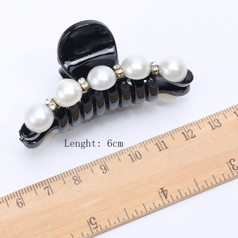 Black Big Rhinestone Hairpins For Women Pearl Hair Clips Crab Hair Claws For Girls Barrettes Headwear Hair Pins Accessories O294: Medium