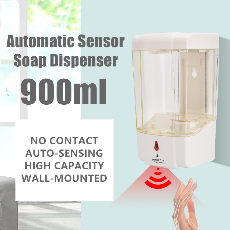 900ML Automatic Sensor Hand Disinfection Machine Touchless USB Recharge Wall Mounted Soap Dispenser Hand Cleaner