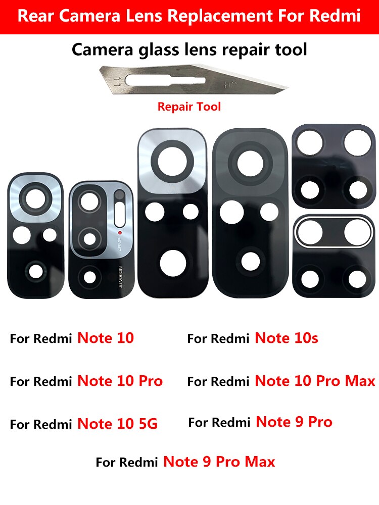 Oryginalna tylna kamera szklana osłona obiektywu z klejem do Xiaomi Redmi Note 5 6 8T 9T 9S 9 Pro Max Note 10 Pro szklana soczewka aparatu