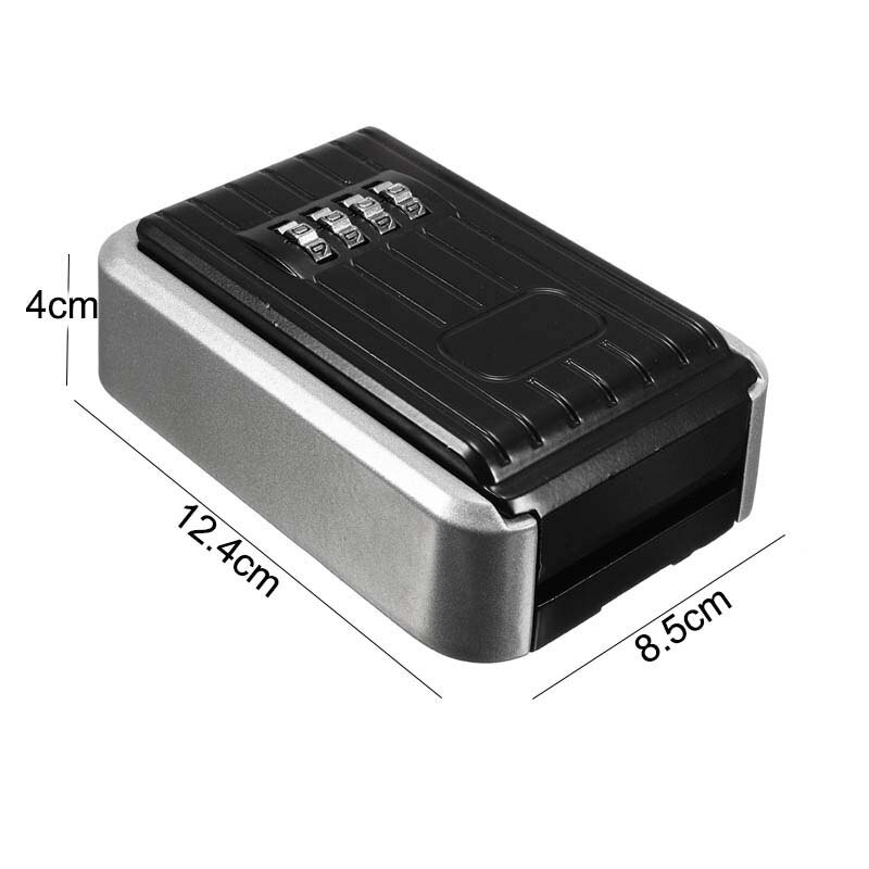 Sikkerhedsnøgle pengeskab udendørs nøgle lås boks aluminium vægmonteret vandtæt 4 -cifret kombinationsadgangskode