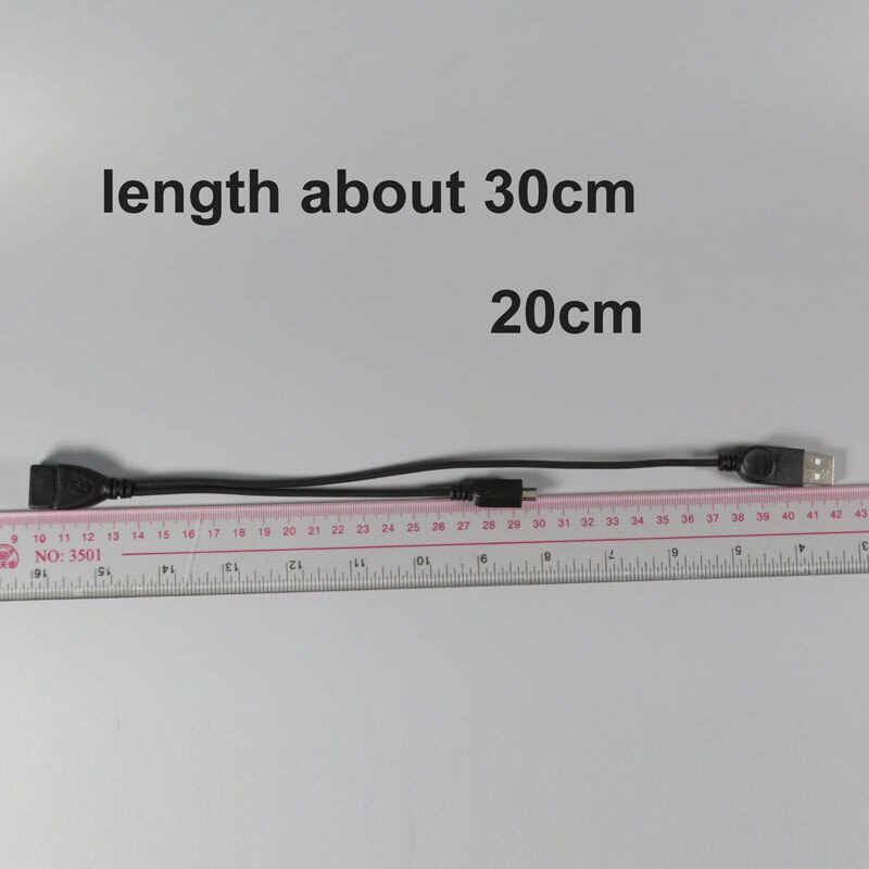 micro-USB OTG Cable with additional power cable USB-A male USB Power cable for long time operation