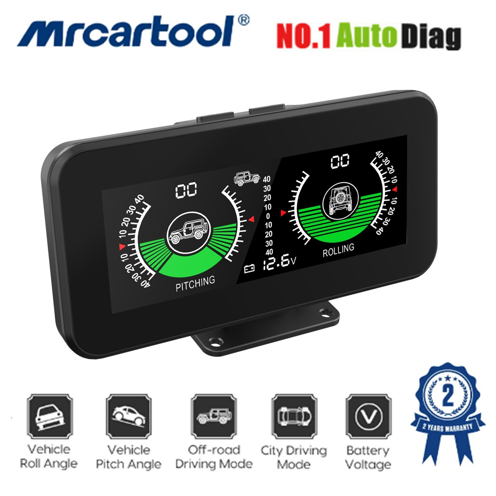 MR CARTOOL M90 Inclinometro GPS OBD | Tachimetro Digitale E Bussola Per Fuoristrada | Angolo Rollio E Beccheggio