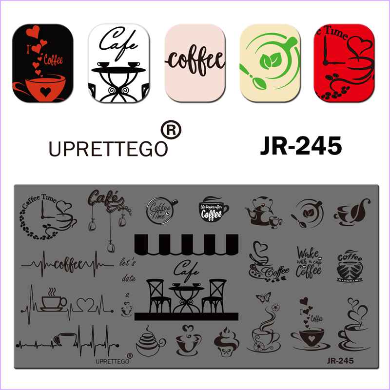 acier inoxydable estampage plaque modèle bois modèle café géométrie noël Hip Hop arbre doigt montre engrenage clou outil JR241-250: JR245