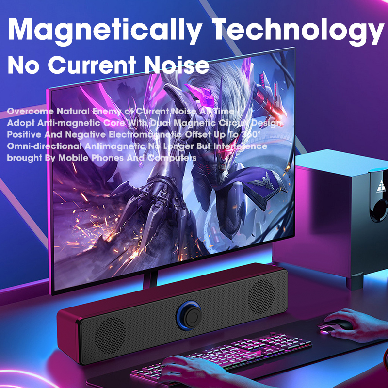 4D Surround Computer Speakers Soundbar Bluetooth &amp; Wired Subwoofer Sound Bar for Laptop PC Home Theater TV Aux Desktop Speaker