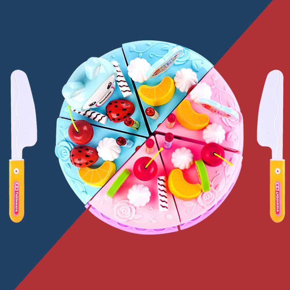 37Pcs Jongens Meisjes Keuken Speelgoed Taart Voedsel Set Verjaardagstaart Pretend Play Cut Craft Verjaardag Plastic Educatief Voor kids