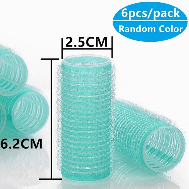 6 sztuk/paczka wałek robić włosów s samego siebie chwyt papilotki wałek robić włosów salon lokówki robić włosów rozmiar landara wałek robić włosów przyklejony styl przylgnięcia: 2.5cm x 6szt