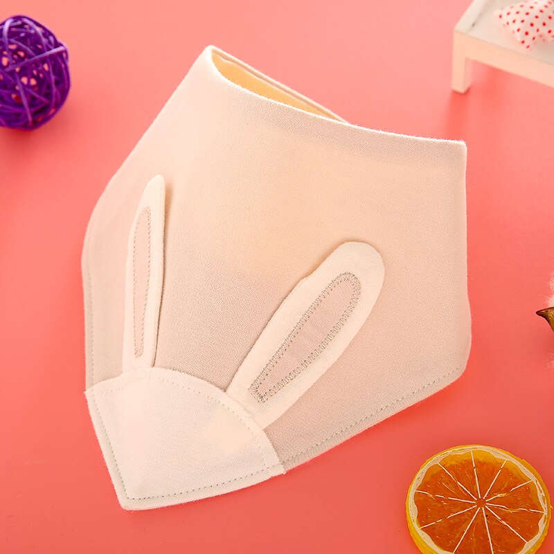 Delantal de alimentación de bebé de algodón, Baberos adorables para bebé, niñas, niños, orejas de conejo, babero, babero, ropa para bebés: light brown