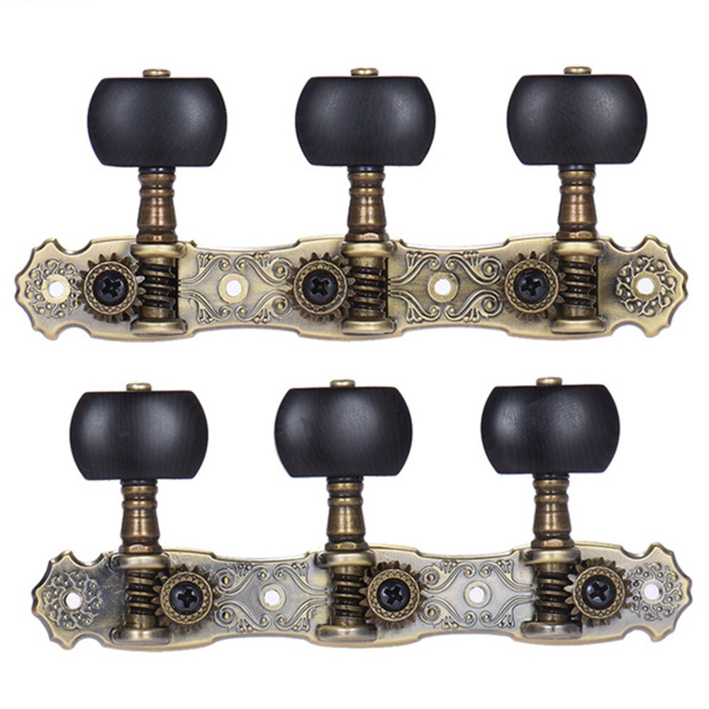 Mécaniques de guitare alice en alliage de zinc et bronze, accessoires de guitare fabriqués à la main, boutons imitation ébène, chevilles d'accordage, clé aos -022 v 3p: Noir