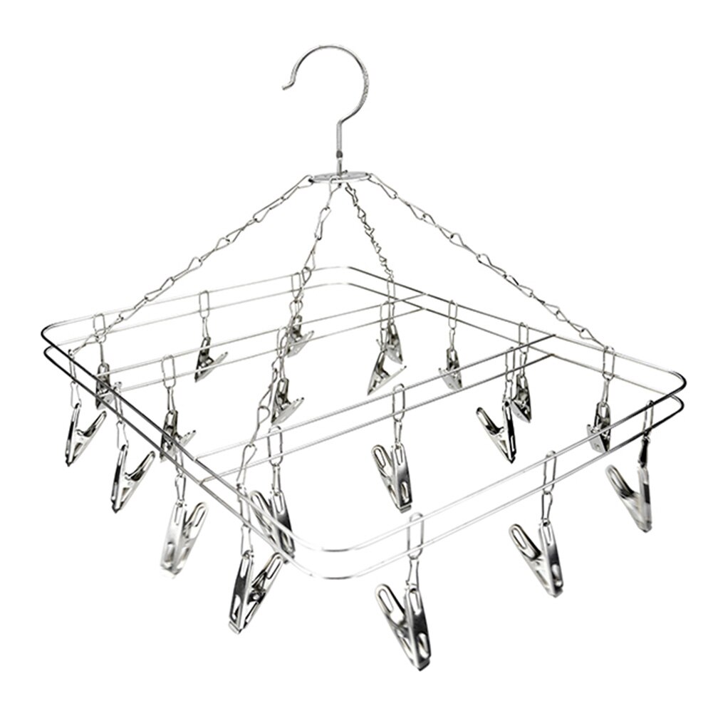 20 Peg Stainless Steel Home Sock Underwear Laundry Clothes Dryer Rack Hanger