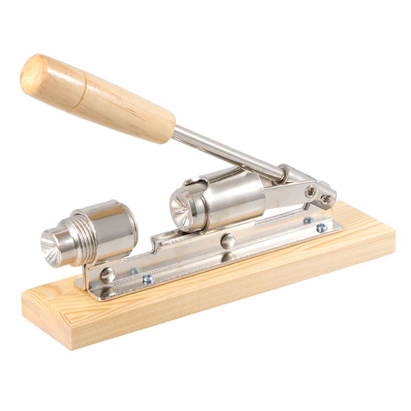 1pc Nut Cracker Hand-press Mechanical Wooden Handle Stainless Steel Opener for Pecans Nut Walnut