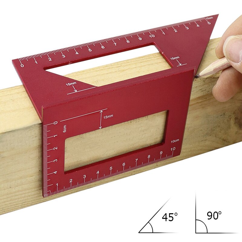 Japanse Aluminium Vierkante Hoek Heerser 45 Graden 90 Graden Gauge Gradenboog Voor Multifunctionele Timmerman Houtbewerking Tool