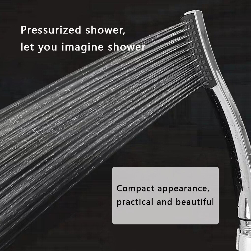 S-em forma de alta pressão retângulo chuva chuveiro filtro de cabeça para banho de água chuveiro ajustável handheld galvanoplastia spray