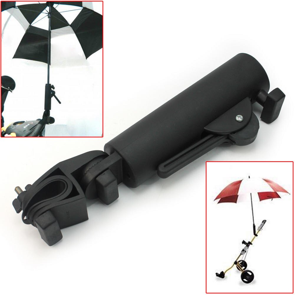 Black Plastic Solid Golf Cart Push Pull Bike Car Trolley Umbrella Holder Adjustable Umbrella Stands