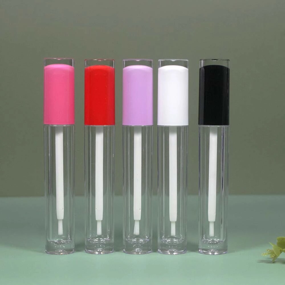 10 Stuks Een Pak 5Ml Lege Plastic Lip Gloss Tube Met Fibre Borstel