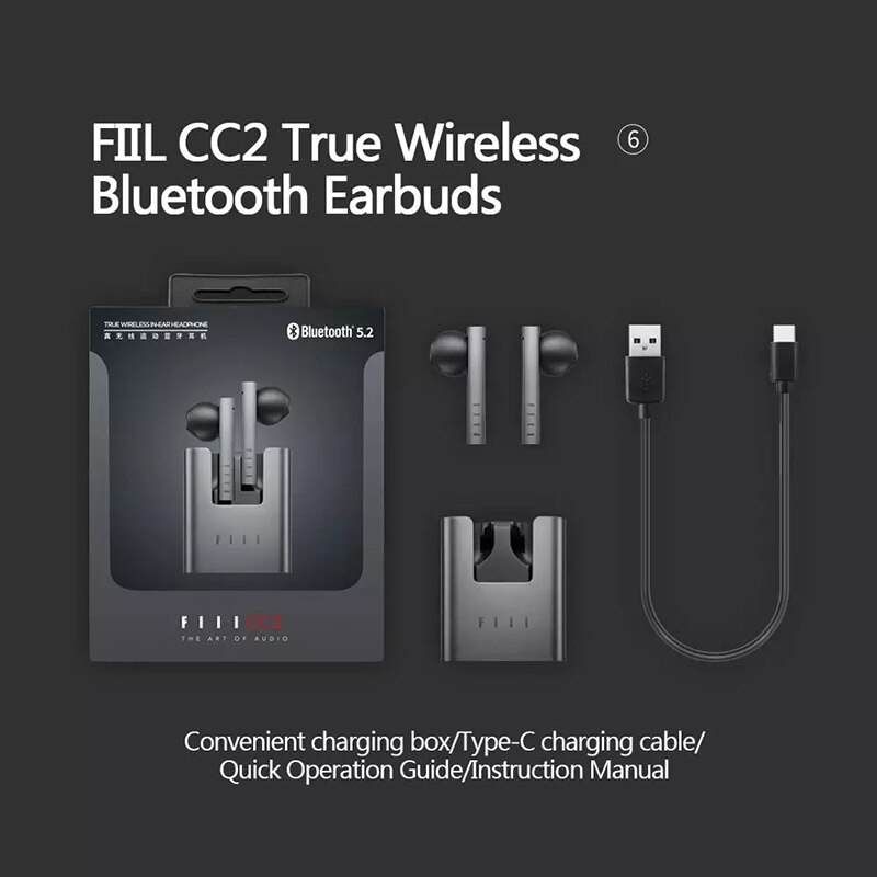 FIIL CC2 CC 2 Wireless Bluetooth Earphones TWS Semi-in-Ear Bluetooth 5.2 Headphone END Call Noise Cancelling Headset For Xiaomi